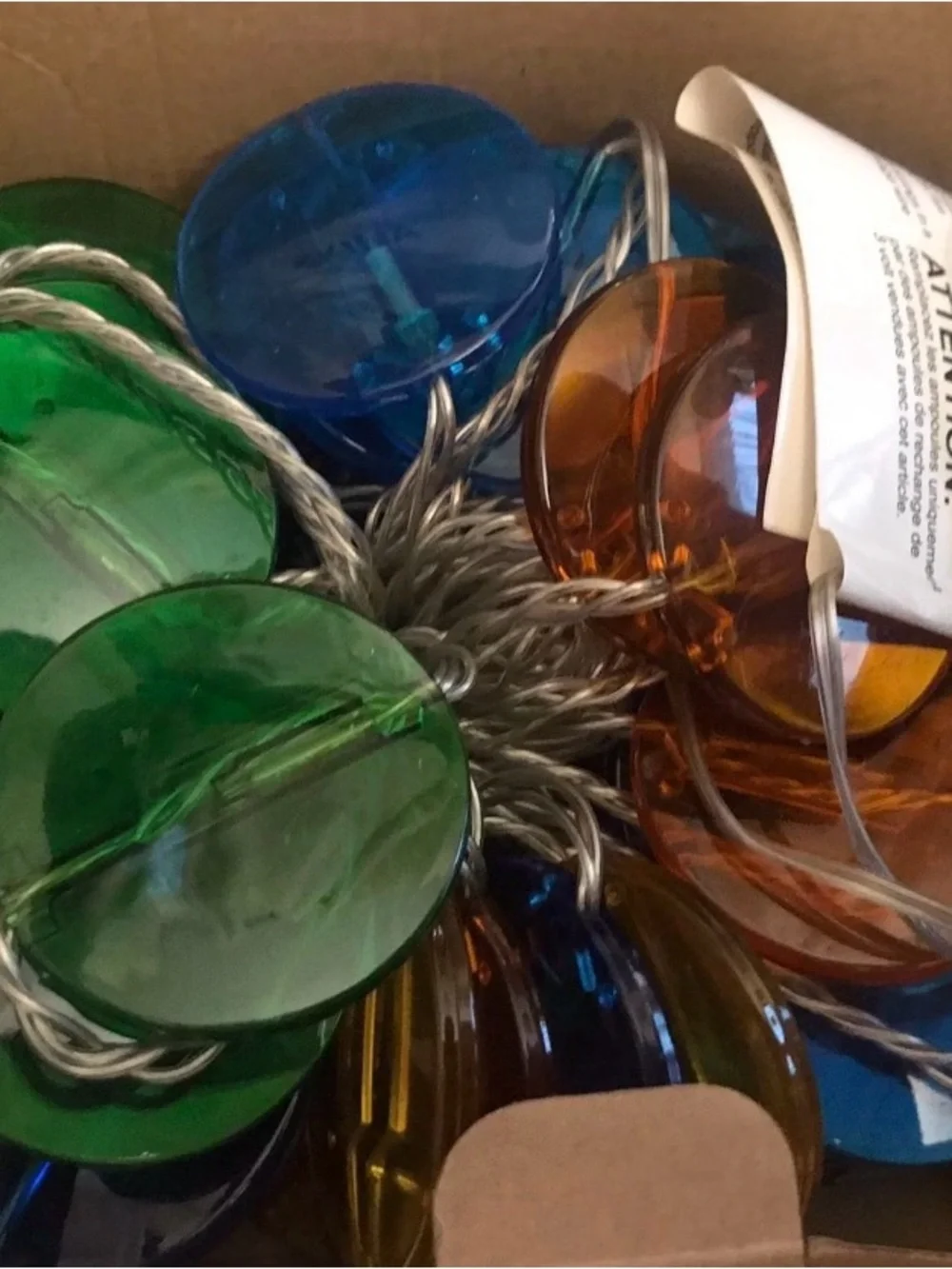 IKEA SKINA Indoor Multicolor Disc String Lights Decor Green, Blue, Amber, Clear
